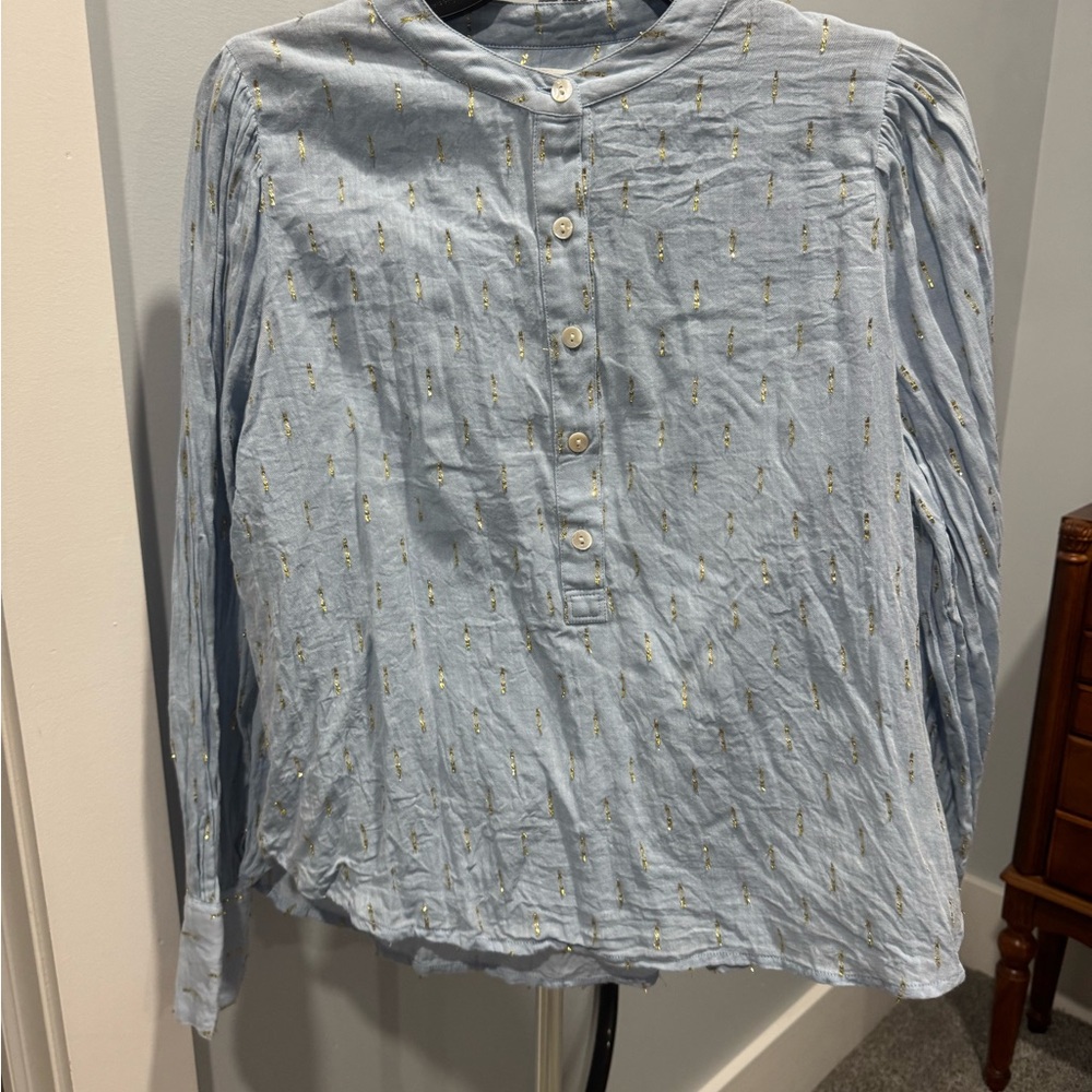 Light Blue Button-Up Blouse